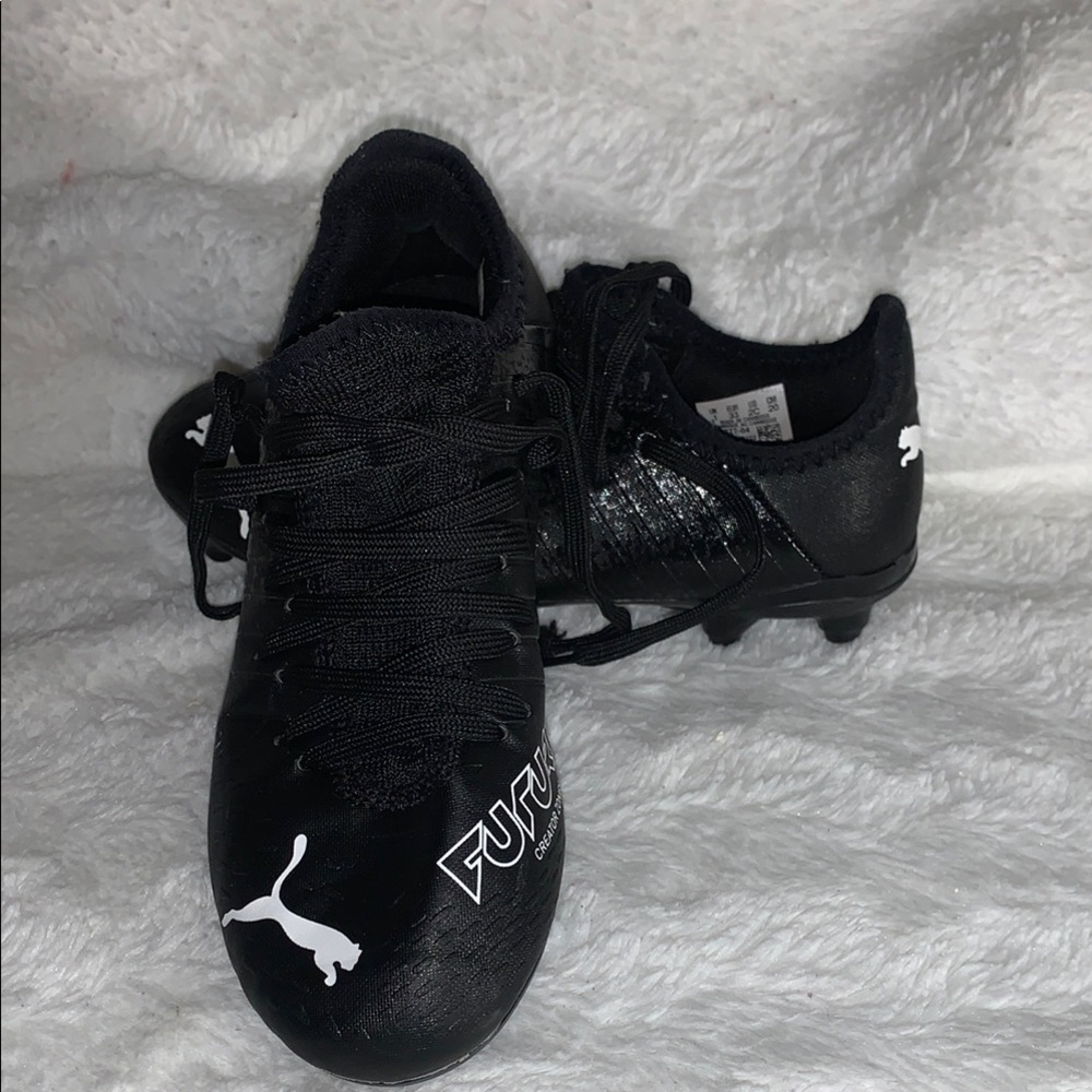 Puma FUTURE Black Cleats with White Logo